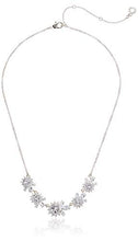 Load image into Gallery viewer, Anne Klein Women's Silver Tone Cubic Zirconia Frontal Cluster Necklace, One Size
