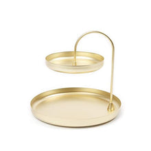 Load image into Gallery viewer, Umbra Poise Large Jewelry Tray, Double Jewelry Tray, Attractive Jewelry Storage You Can Leave Out, Two-Tiered Jewelry Tray, Matte Brass Finish
