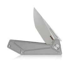 Load image into Gallery viewer, KUBEY KB256 Folding Pocket Knife – Frame Lock Tactical Knife with 3.54in AUS-10 Sand Blast &amp; Brush Blade – Solid Outdoor Knife with Titanium Handle for Hiking Hunting and EDC Carry (Grey)

