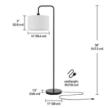 Load image into Gallery viewer, Globe Electric 67065 Barden Floor Lamp, 58", Matte Black
