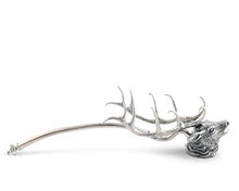 Load image into Gallery viewer, Vagabond House Pewter Elk Candle Snuffer Extinguisher Artisan Designed Handcrafted for Refined Cabin Lodge Mountain Decor Heirloom Quality 10 inch Long
