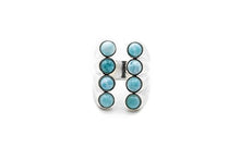 Load image into Gallery viewer, AZIEL Sterling Silver Round Larimar 8-Stone Cuff Ring,Size 7-8

