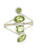 Load image into Gallery viewer, Genuine 2ct Green Peridot 925 Solid Sterling Silver Stackable Ring Size 6, 7
