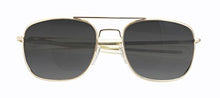 Load image into Gallery viewer, CampCo Humvee HMV-57B-GOLD Polarized Bayonette Style Military Sunglasses with Gray Lens and Gold Frame, 57mm
