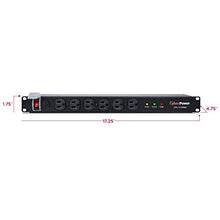 Load image into Gallery viewer, CyberPower CPS1215RMS Surge Protector, 120V/15A, 12 Outlets, 15ft Power Cord, 1U Rackmount
