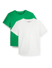 Load image into Gallery viewer, Kid Nation Kids Unisex 2 Packs 100% Cotton Tagless Short Sleeve Crewneck T Shirts S White+Green
