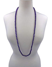 Load image into Gallery viewer, 36 Inch 8MM Polished Genuine Amethyst Stone Endless Infinity Long Beaded Strand Necklace.
