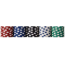 Load image into Gallery viewer, Fat Cat 11.5 Gram Texas Hold 'em Claytec Poker Chip Set with Aluminum Case, 500 Striped Dice Chips

