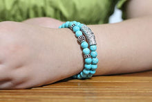 Load image into Gallery viewer, Turquoise Bracelet, Handmade Beaded 8MM Healing Crystal Beads,Adjustable Stretch Bracelet,Protection Bracelet,Turquoise Jewelry Bring Good Luck, Prosperity and Happiness, Men's and Women's Gifts
