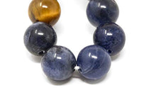Load image into Gallery viewer, Larimar Accessories | 8mm Mala Beads Bracelet | Mala Gemstone Bracelet | Mala Yoga Bracelet | Mala Prayer Bracelet | Mala Meditation Beads Bracelet | (Sodalite &amp; Tiger Eye)
