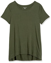 Load image into Gallery viewer, Amazon Essentials Women's Relaxed-Fit Short-Sleeve Scoopneck Swing Tee, Dark Olive, Small
