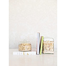 Load image into Gallery viewer, Creative Co-Op Rattan Wrapped Glass Lid Jar, 5" L x 5" W x 8" H, Multicolor
