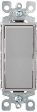 Load image into Gallery viewer, Leviton 5603-2GY 15 Amp, 120/277 Volt, Decora Rocker 3-Way AC Quiet Switch, Residential Grade, Grounding, Gray
