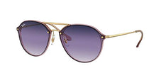 Load image into Gallery viewer, Ray-Ban RB4292N Blaze Double Bridge Square Sunglasses, Pink/Violet Blue Gradient Mirror, 61 mm
