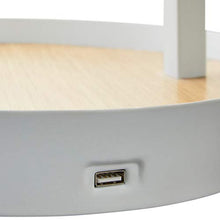 Load image into Gallery viewer, Amazon Brand – Rivet Modern Table Lamp with USB and Bulb, 18"H, White
