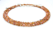 Load image into Gallery viewer, Peach Moonstone Necklace FREE BRACELET Natural Chocolate Moonstone Faceted Beads Necklace Moonstone Gemstone Necklace June Birthstone Gift.
