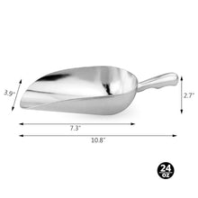 Load image into Gallery viewer, New Star Foodservice 34547 One-Piece Cast Aluminum Round Bottom Bar Ice Flour Utility Scoop, 24 -Ounce, Silver (Hand Wash Only)
