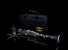 Load image into Gallery viewer, Glory Clarinet GLY-PBK Professional Ebonite Bb Clarinet with 10 Reeds, Stand, Hard Case, Cleaning Cloth, Cork Grease, Mouthpiece Brush and Pad Brush, Black
