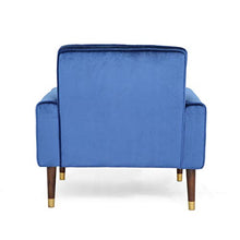 Load image into Gallery viewer, Christopher Knight Home Betsy Velvet Armchair, Modern Glam, Button-Tufted, Waffle Stitching, Navy Blue
