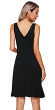 Load image into Gallery viewer, WiWi Women's Soft Bamboo Nightgowns Sleep Shirt Sleeveless Nightgown V Neck Sexy Chemise Sleep Dress S-4X, Black, 4X
