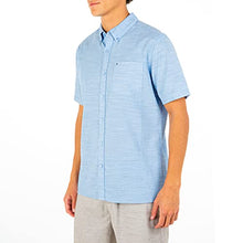 Load image into Gallery viewer, Hurley Men's One and Only Textured Short Sleeve Button Up, blue ox, XL

