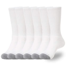 Load image into Gallery viewer, WANDER Men's Cushion Crew Socks 6-Pack Running Socks Men Cotton Athletic Sport Work Shoes White 8-13
