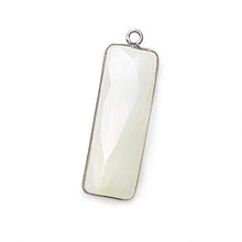 Load image into Gallery viewer, 31x11mm Black Gold Bezel White Moonstone Bar 1 Ring Pendant 1 Piece
