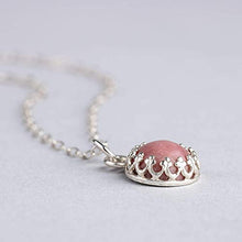 Load image into Gallery viewer, Light Pink Rhodonite Gemstone Necklace in Sterling Silver
