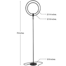 Load image into Gallery viewer, Brightech Eclipse Modern LED Torchiere Floor Lamp - Very High Brightness, Indoor Lamp - Living Room Standing Light - Alternative To Halogen - Built In Touch Dimmer - Black
