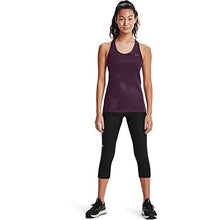 Load image into Gallery viewer, Under Armour Women's HeatGear Armour Mid No-Slip Waistband Pocketed Capri , Black (001)/White , Medium
