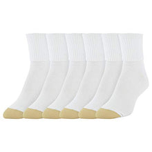 Load image into Gallery viewer, Gold Toe Women's Classic Turn Cuff Socks, 6 Pairs, White, Shoe Size: 6-9
