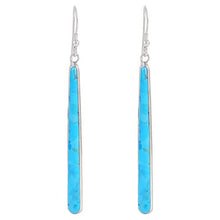 Load image into Gallery viewer, Turquoise Earrings in Sterling Silver &amp; Genuine Turquoise (2.5" Long)
