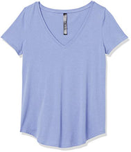Load image into Gallery viewer, Amazon Brand - Core 10 Women's Pima Cotton Blend Short Sleeve V-Neck T-Shirt, Bleached Blue, X-Large
