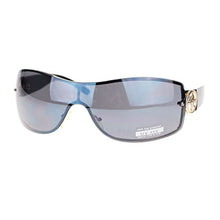Load image into Gallery viewer, Womens Elegant Rimless Shield Warp Luxury Designer Sunglasses Gold Black
