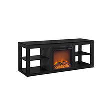 Load image into Gallery viewer, Ameriwood Home Parsons TV Stand with Fireplace, 65", Black
