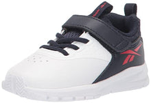 Load image into Gallery viewer, Reebok Boy's Rush Runner 4.0 Running Shoe, White/Vector Navy/Vector Red, 6 Toddler
