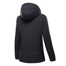 Load image into Gallery viewer, perfectCOCO Women's Plus Size Sport Jacket Waterproof Hoodie Hat Detachable Breathable Sport Outdoor Stand Collar Coat Black
