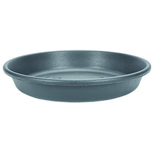 Load image into Gallery viewer, 14" Round Classic Saucer - The HC Companies 13.88"x13.88"x2.5" Round Plastic Classic Saucer to Prevent Drips/Spills Indoor &amp; Outdoor in Warm Gray Color, Pairs with 14" Round Classic Warm Gray Planter
