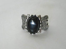 Load image into Gallery viewer, Black Onyx Triple Moon Ring, handmade jewelry wiccan pagan wicca goddess witch witchcraft gothic
