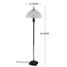 Load image into Gallery viewer, Tiffany Floor Lamp Crystal Pear Bead Stained Glass Lampshade Coffee Table Reading Lamps Antique Style Base Lighting W16 H64 Inch Living Room Bedroom Bookcase Dresser Bedside Desk S005 WERFACTORY
