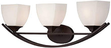 Load image into Gallery viewer, Jenisen Arch Modern Farmhouse Wall Light Bronze Hardwired 29" Wide 3-Light Fixture White Glass Shades for Bathroom Vanity Mirror - Franklin Iron Works
