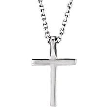 Load image into Gallery viewer, FB Jewels 14k White Gold Emerald Cross 16" Necklace
