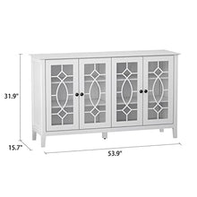 Load image into Gallery viewer, DiDuGo Sideboard Buffet Storage Cabinet with Glass Doors, Wood Buffet Cabinet with Shelves, Accent Furniture, for Dining Room Kitchen White (53.9”L x 15.7”W x 31.9”H)
