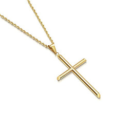 Load image into Gallery viewer, 14K Gold Rope Chain Cross Pendant Necklace for Men, Women, Teens Thin for charms w/Real Strong Solid Clasp Miami Cuban Link Style (20)
