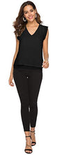 Load image into Gallery viewer, Women's Summer V Neck Tank Cap Sleeve Casual Flowy Chiffon Blouse Shirts Black S

