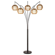 Load image into Gallery viewer, Artiva USA LED805588ORB Bali Hancrafted Rattan LED Arched Floor Lamp with Dimmer, 88", Oil-Rubbed Bronze
