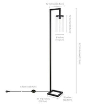 Load image into Gallery viewer, Henn&amp;Hart FL0014 Modern farmhouse seeded floor lamp, One Size, Black
