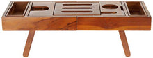 Load image into Gallery viewer, Ala Teak Wood Luxury Bathtub Caddy Tray with Extendable Sides and Bed Tray, Reading Rack, Tablet Holder
