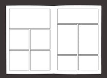 Load image into Gallery viewer, Blank Comic Book: Variety of Templates, 2-9 panel layouts, draw your own Comics
