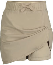 Load image into Gallery viewer, Nautica girls School Uniform Performance Scooter Skirt, Khaki/Wrap, 14 US
